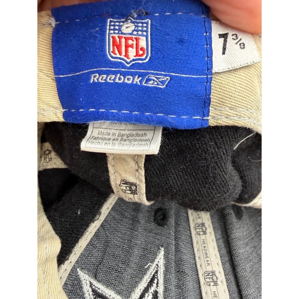 Dallas Cowboys Reebok NFL Fitted Hat Black 100% Wool Star Logo Size 7 3/8 - Picture 7 of 9